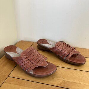 Dansko Topanga Fisherman Sandals Brown Leather Thong Slides EU 41 US 10.5